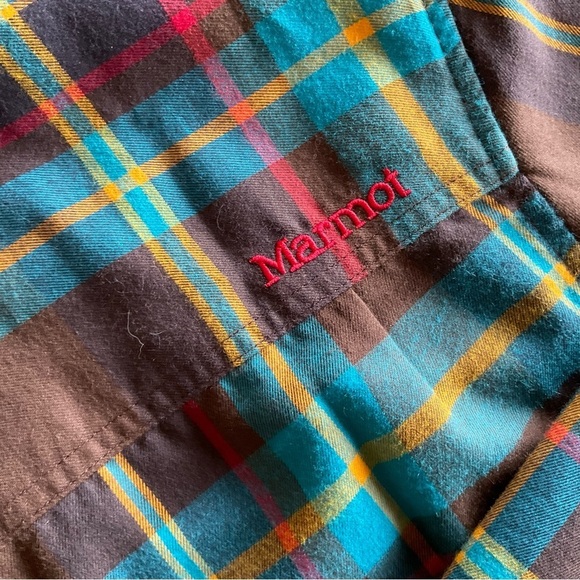 Marmot Anderson Lightweight Flannel Shirt - Brown and Blue - Picture 8 of 8